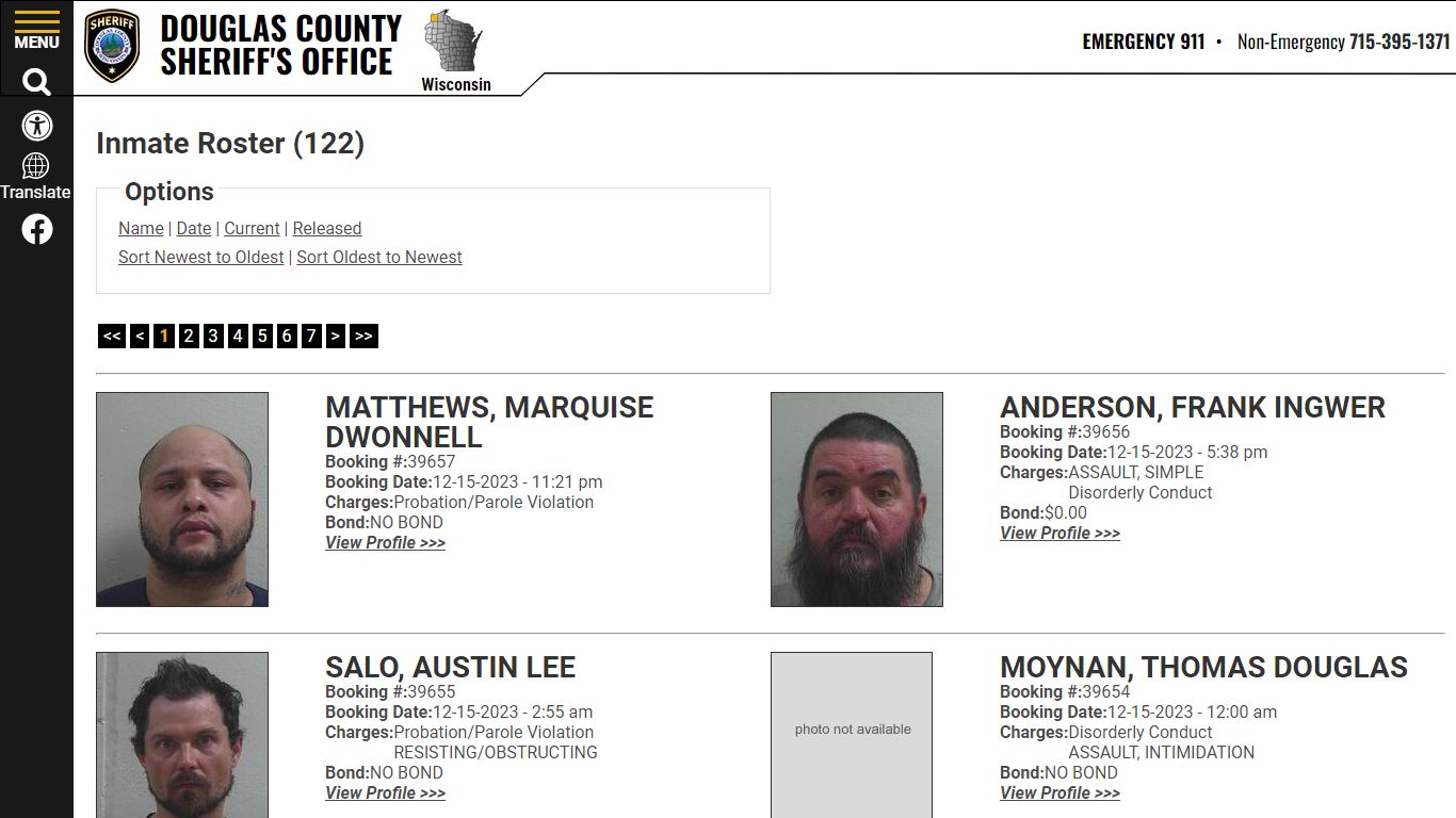 Inmate Roster - Douglas County Sheriff WI